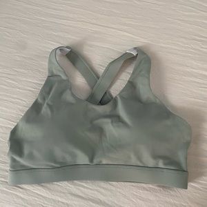 Mint green sports bra with crisscross back